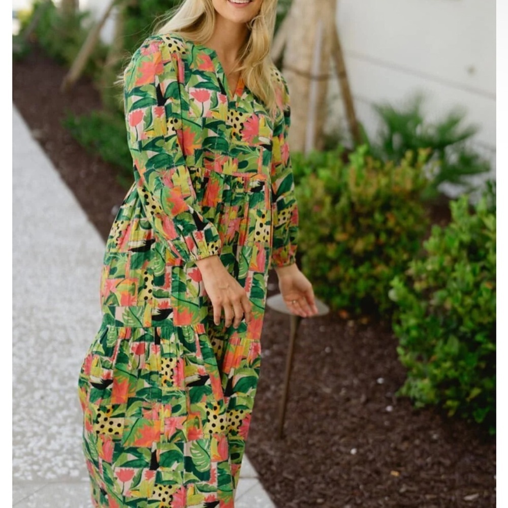 NEW BRITON COURT Jenny Maxi dress in Tropical Mirage Sz XL - Picture 4 of 5